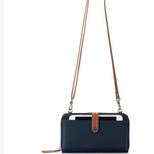 The Sak Navy Smartphone Wristlet